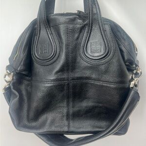 Authentic Givenchy Black Nightingale | Medium Pebbled Leather Shoulder Bag